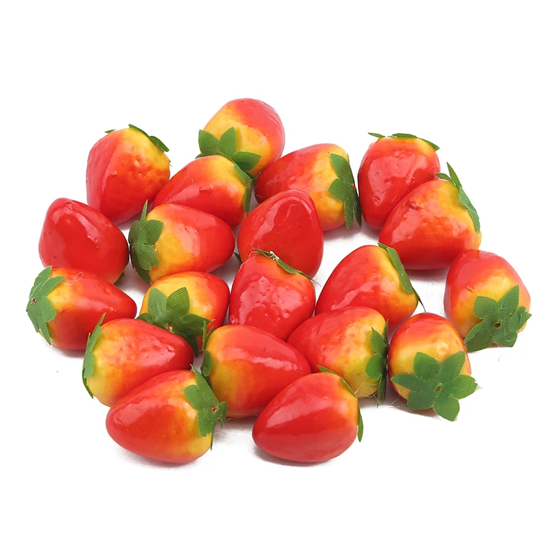 

Simulation Fruit Diy Toys Strawberry Food Vegetable Play House Toy Children's Kitchen Decorate Teaching Aid 20pcs