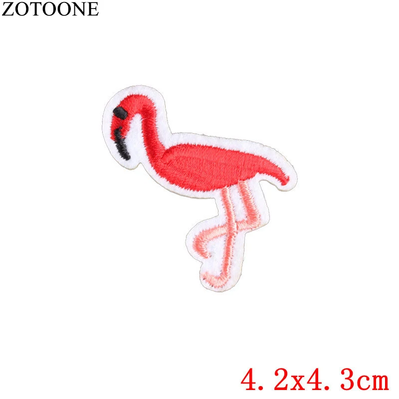 PE0345CT ZOTOONE животные нашивки в форме единорога цветок сердце наклейки с Фламинго железо на одежду теплопередача аппликация вышитая ткань G - Цвет: PE0345CT