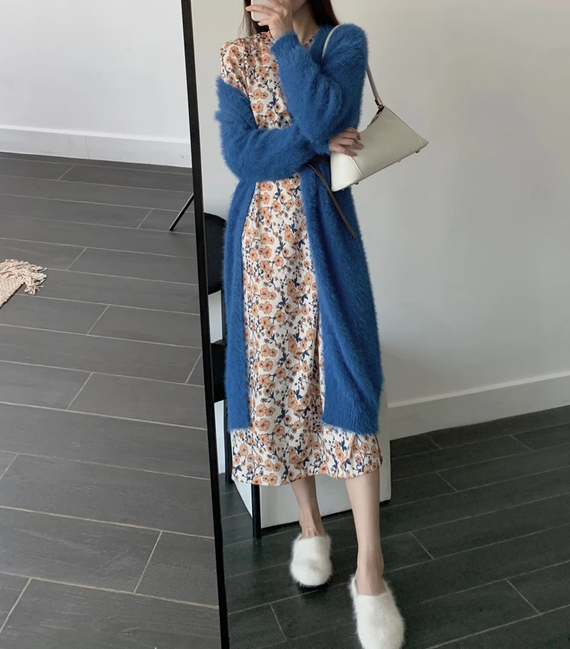 Винтажное платье трапециевидной формы с цветочным принтом и расклешенными