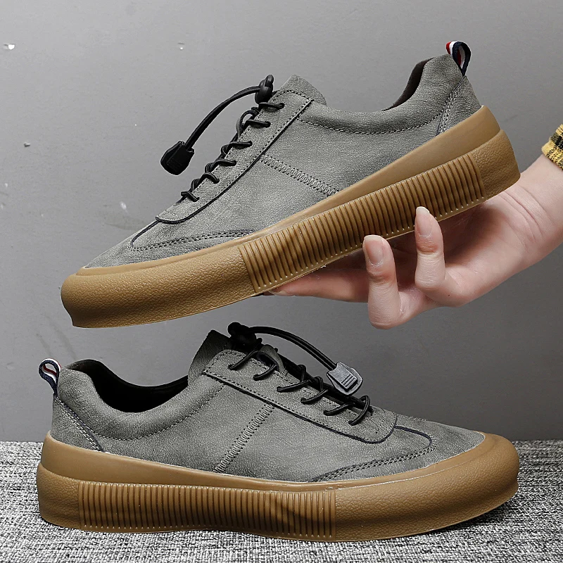 

2021 new men's leather sports shoes men's shoes fashion comfortable board shoes versatile casual fashion shoes non-slip wear
