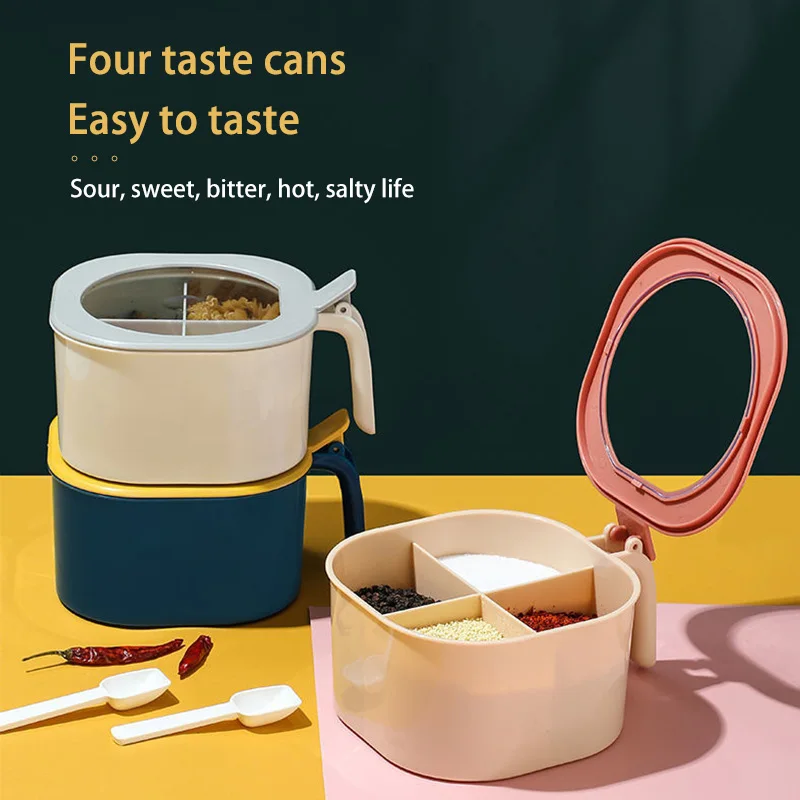 

Kitchen Supplies Plastic Storage Container Spice Organizer Salt Shaker And Pepper Shaker Rack Sugar Bowl Jar Condiments Door