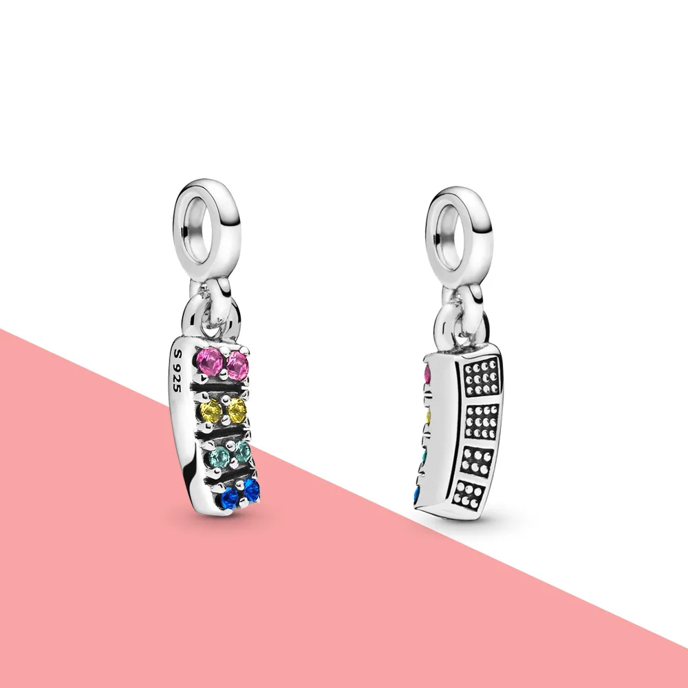 

925 Sterling Silver charm Shiny color Zircon Ribbons ME Charm Fit Original Pandora me bracelet for Women jewelry gift