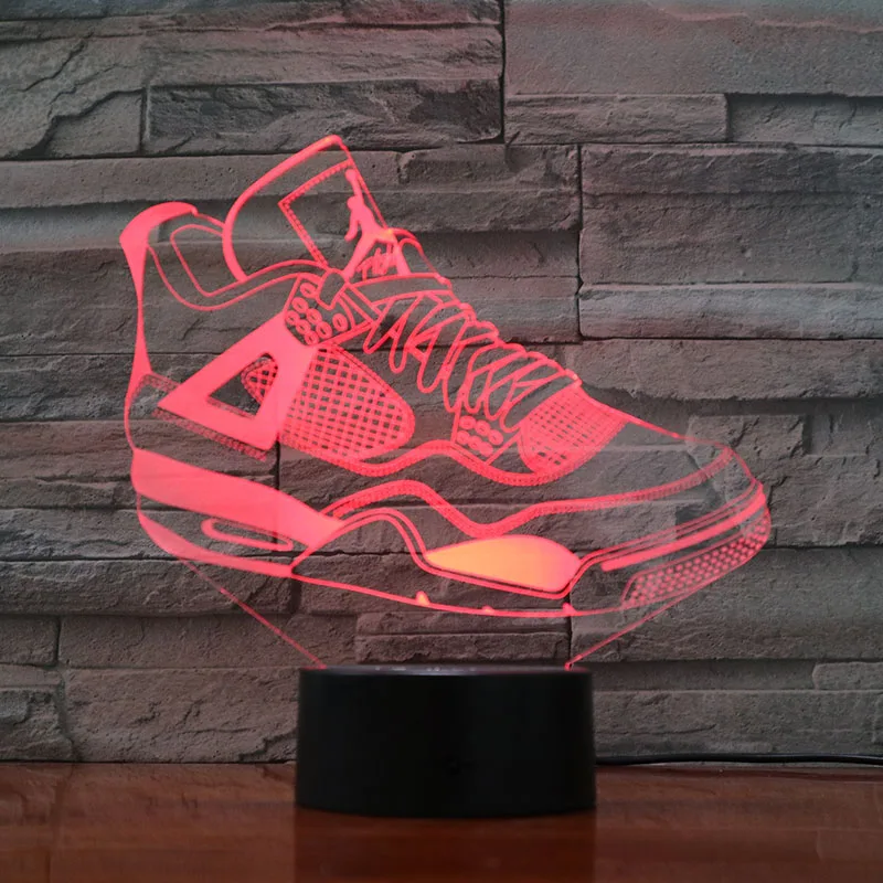 jordan 4 Кроссовки Jordan 4 AJ 3d ночной Светильник для баскетбола Michale Jordan Декор для спальни сенсорный светильник для мальчика настольная лампа прикроватная - Испускаемый цвет: jordan 4