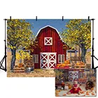 Mehofond осенний фон для фотосъемки с желтыми листьями, красными деревянными домиками, детский фон для фотосъемки на день рождения, фотостудия