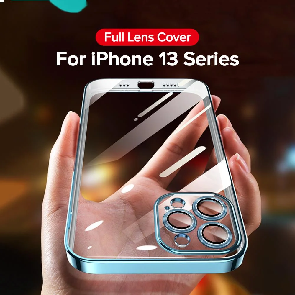 

Joyroom-funda enchapada para iPhone 13 Pro Max, cubierta de lente completa a prueba de golpes, funda suave de TPU para teléfono