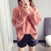 2021 autumn winter oversize turtleneck thicken knitted sweater pullover women long sleeve female casual warm sweater jumper tops
