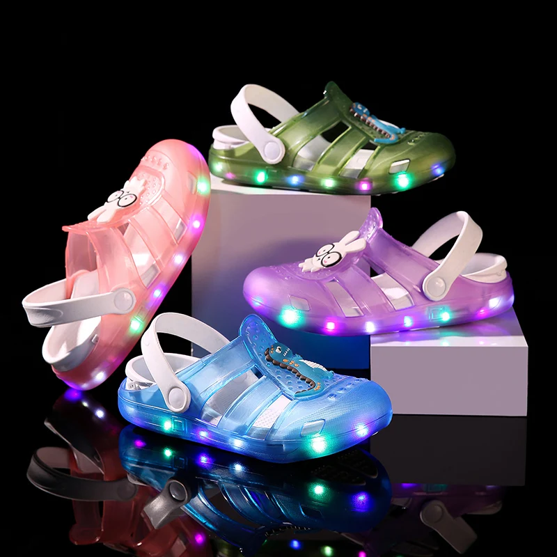 

Summer Kids Luminous Sandals Girls Butterfly Casual Light Shoes Children Baby Comfortable Garden Shoes Soft Kids Beach Sandalias