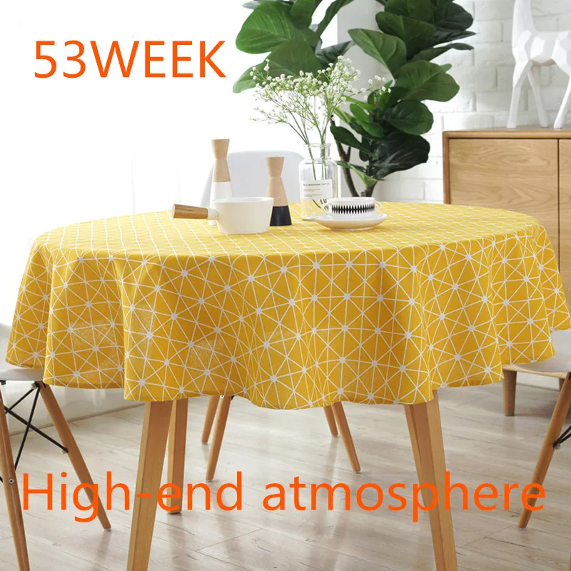 Нордическая круглая скатерть из полиэстера льна и хлопка под заказ с принтом 2019 |