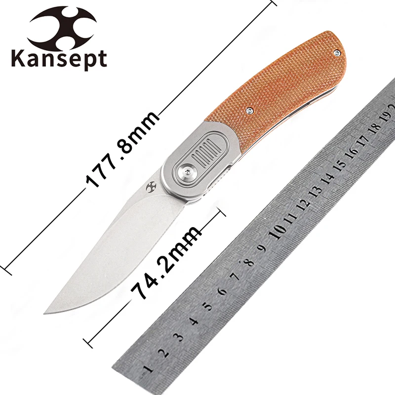 

Карманный нож kanseven Reverie K2025A7 2,92 ''S35VN Blade титановый и коричневый складной нож с ручкой из микрокарты для повседневного ношения, охоты