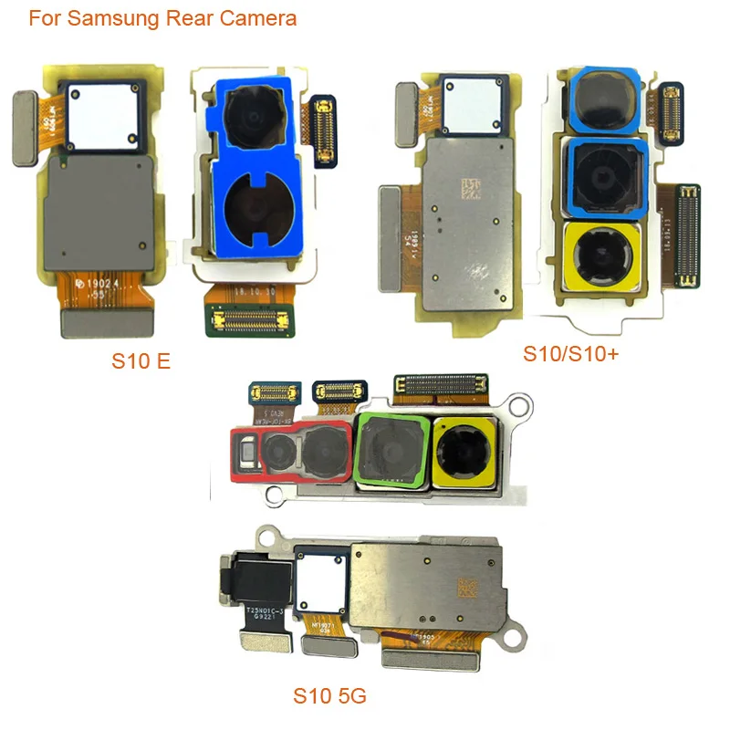 

Back Rear Camera Module Flex Cable For Samsung S10 G973F G973U S10+ G975F G975U S10e G970F S10 5G G977 Big Back Camera