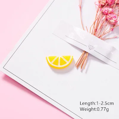 20pcs Lemon 20pcs Flat Back Fruits Resin Watermelon Pineapple Cute Resins DIY Jewelry Hair Bows Clips Accessories Resin Cabochons Decoration - Цвет: 20pcs Lemon