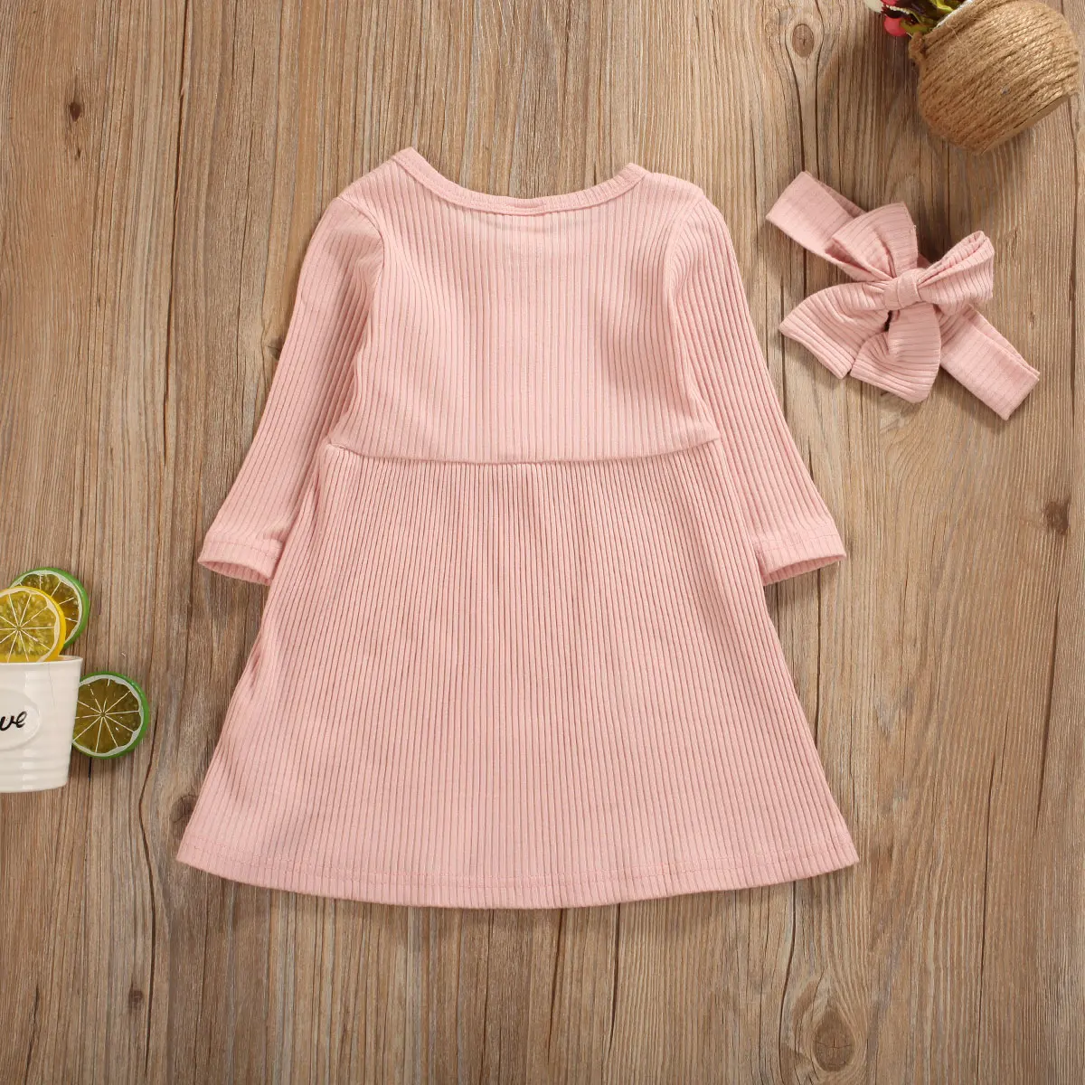 Toddler Girl Dress Newborn Kid Baby Girls Long Sleeve Solid Knitted Party Casual Gown Tutu Size 1-4Y | Детская одежда и обувь
