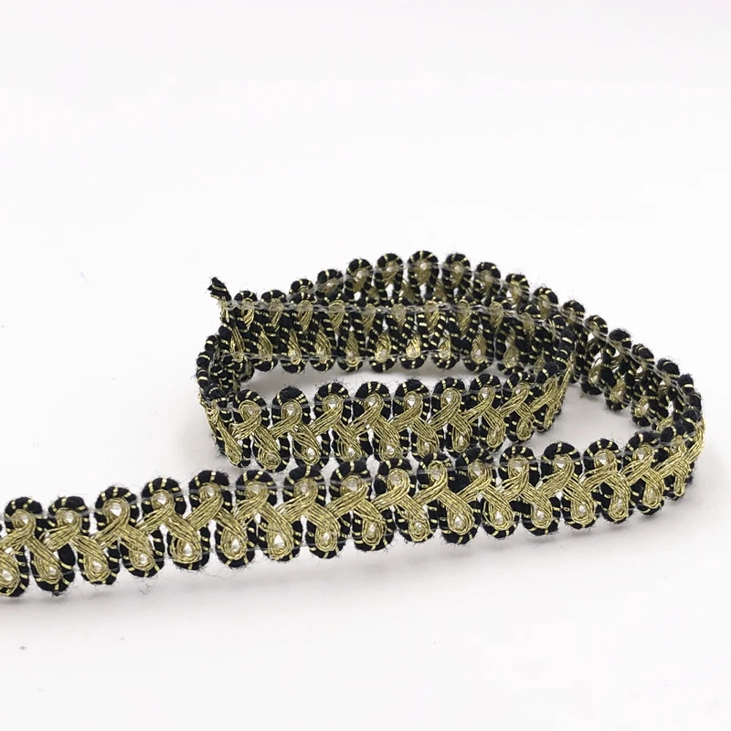 10 ярдов/лот Ширина 1 см золото/черный смешанный Цвет для маленьких девочек