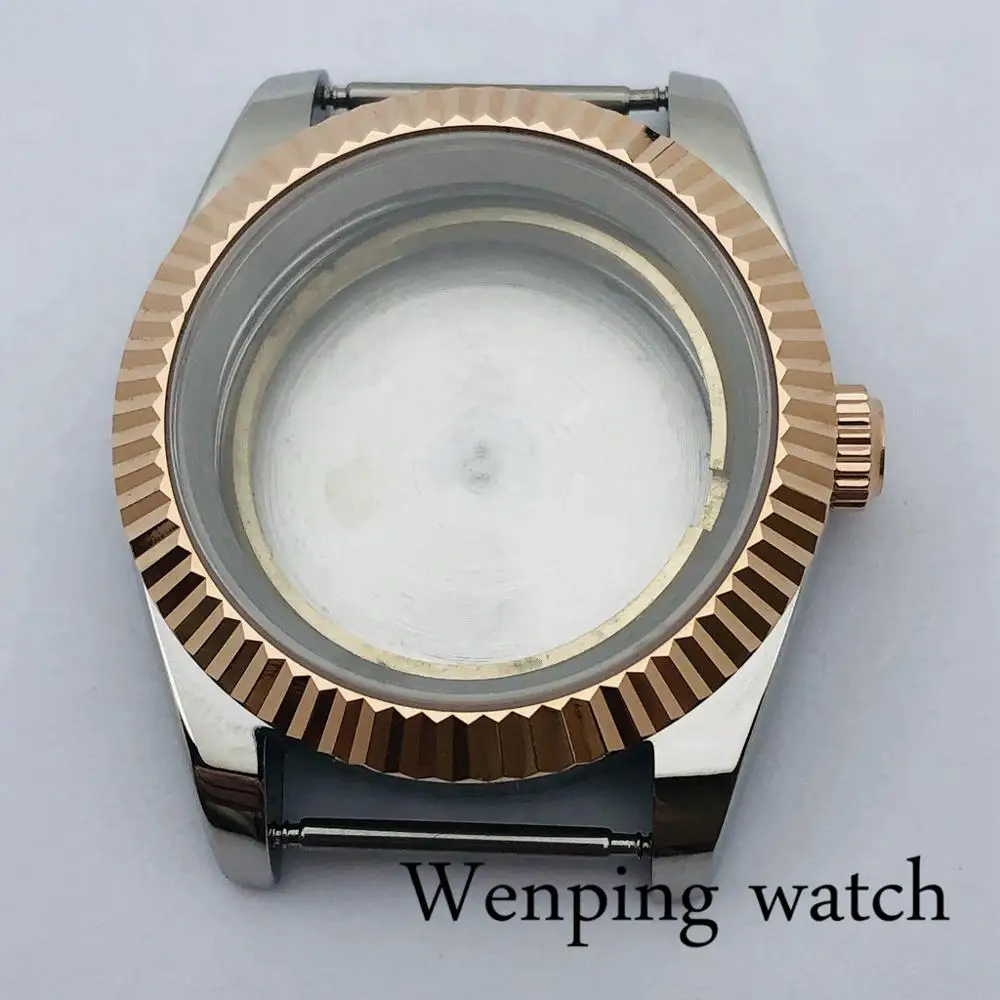 Bliger 39 мм стерильный чехол розовое золото ободок сапфировое стекло подходит для ETA