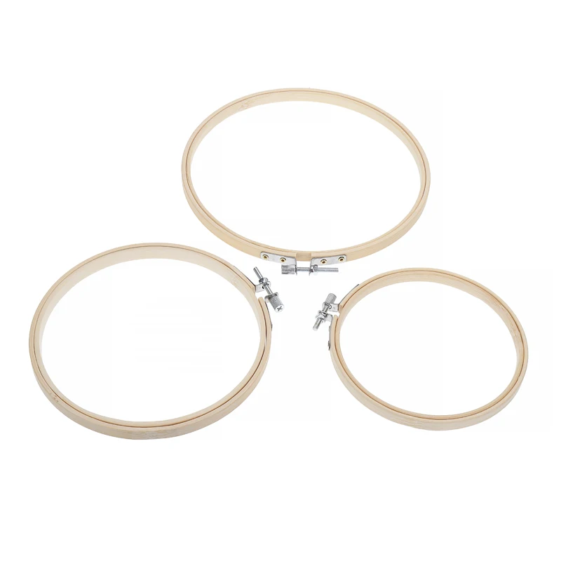 3 шт./компл. и бамбуковым корпусом Круг алмазный вышивка крестиком обруч кольцо