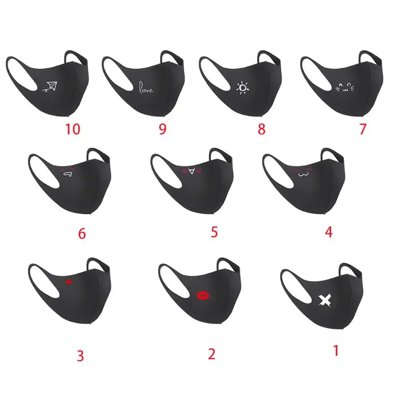 Пылезащитный чехол для половины лица с мультяшным рисунком женщин и мужчин M89F |