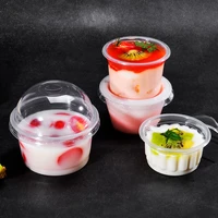 100 sets net red disposable pudding mousse cup with lid plum blossom plastic cup ice cream jelly yogurt sauce seasoning box