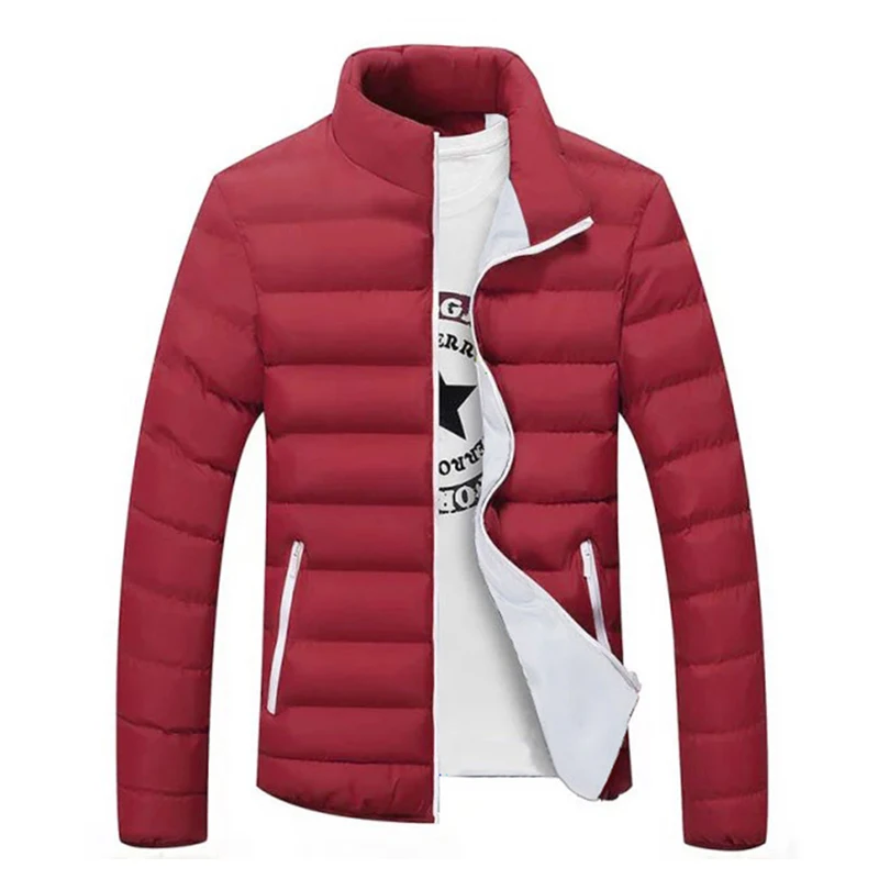 Зимняя куртка пуховик Мужская хлопковая утепленная кожаная ветровка