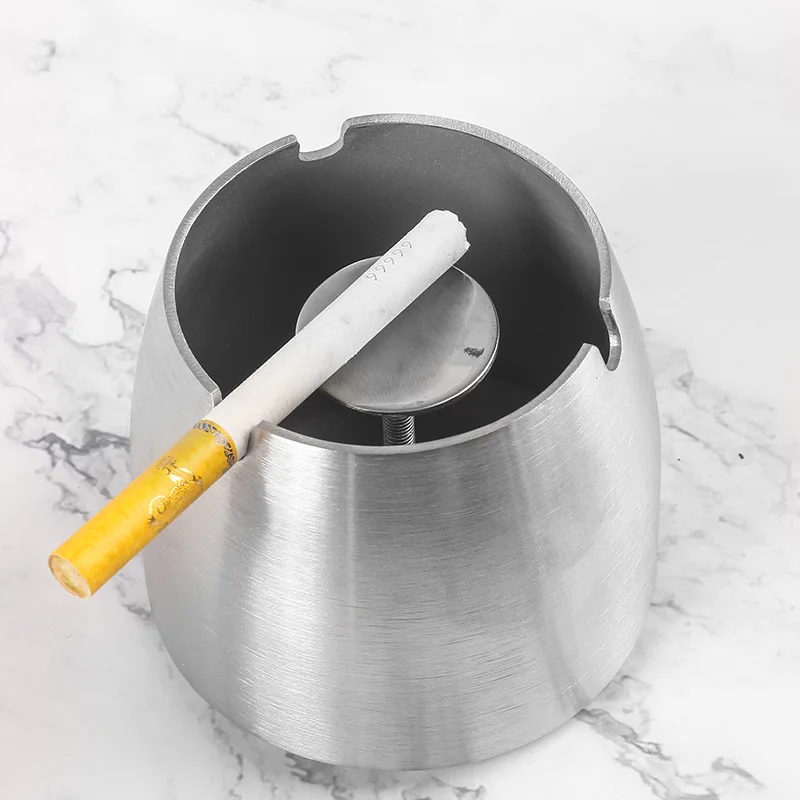 Большой контейнер из нержавеющей стали для хранения табака и пепельницы