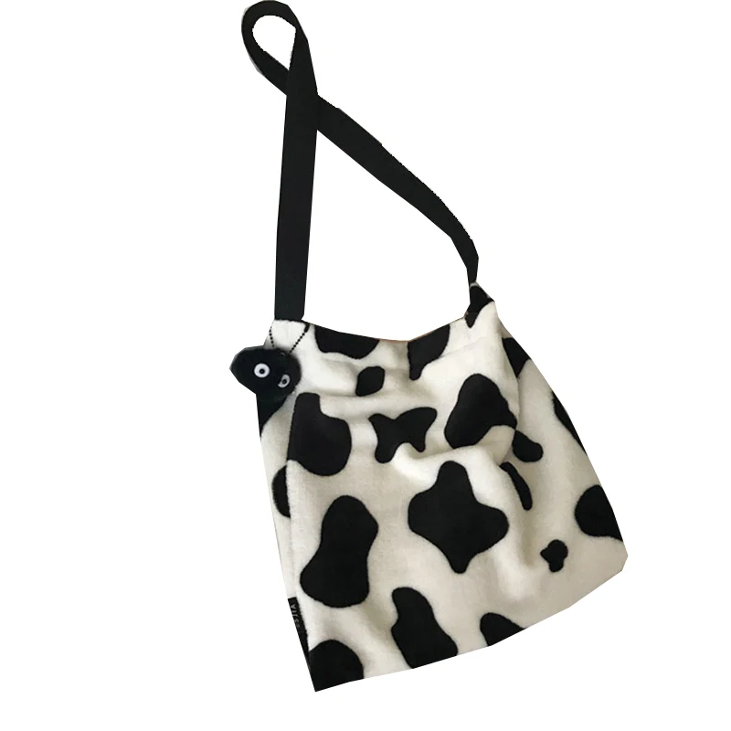 New Cow Print Women Shoulder Bags Retro Fashion Large Capacity Bag Girls Students Crossbody Basic Casual Tote | Багаж и сумки