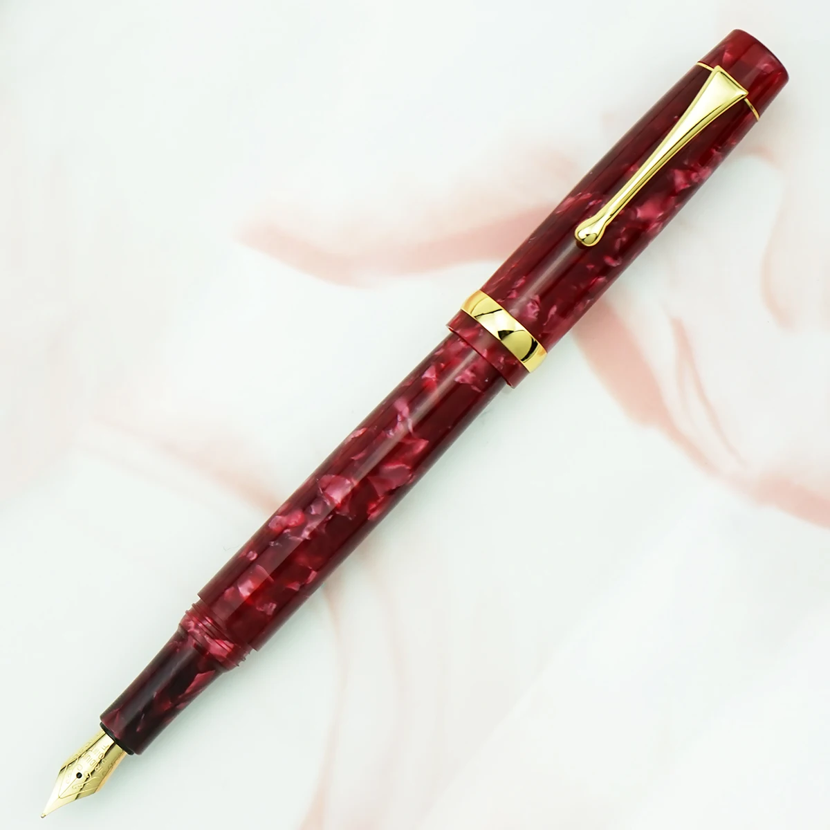 Jinhao каучуковая акриловая красная перьевая ручка красивая чернильная с