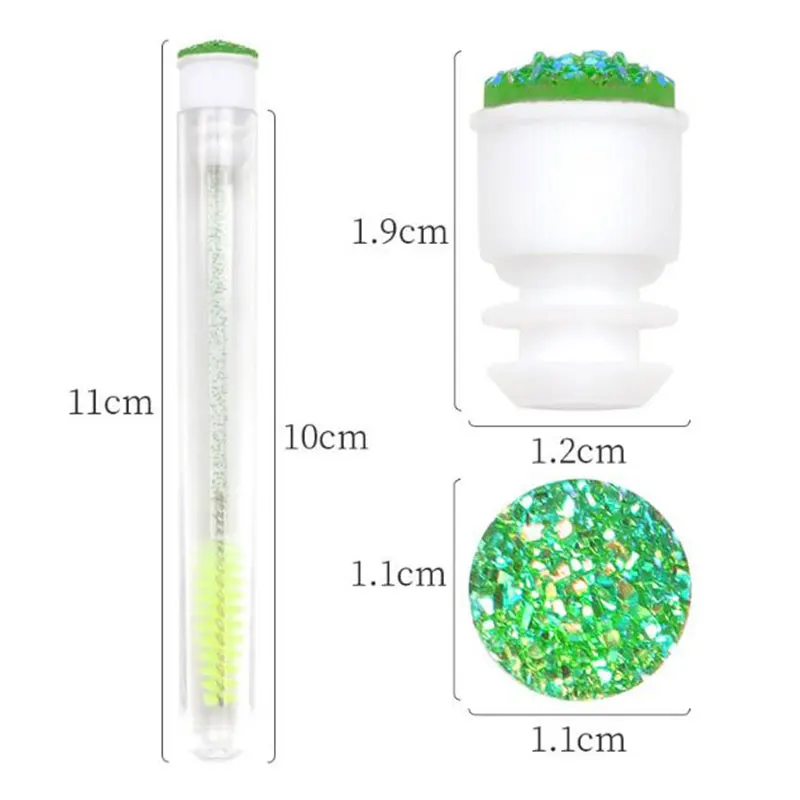

Replaceable Eyelash Brush Eyebrow Brush Tube for Eyelash Extension Disposable Sparkling Broken Diamond at Bottom Make
