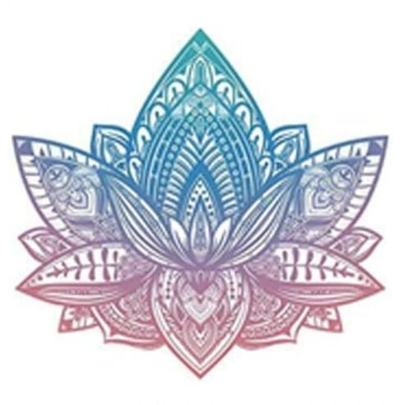 DAWASARU красивые племени хна цветы розовый синий градиент виниловая наклейка