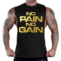 2021 new men fitness tank top shirt gym bodybuilding muscle tee vest men strong body sleeveless training sports tank tops