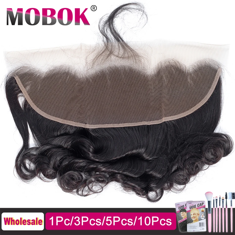 Человеческие волосы mobow монгольские свободные волнистые 13*4 кружевное