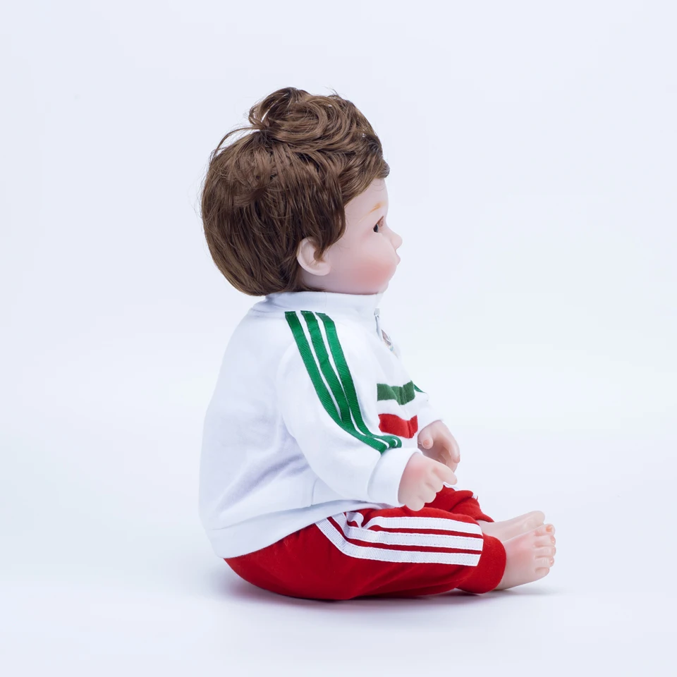 18 дюймовая Кукла reborn baby силиконовые муньекас Спорт футбол футбольные игрушки для