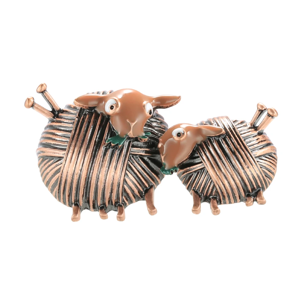Neoglory New Creative Design Funny Cartoon Sheep Animal Brooches Antique Looking Enamel Pins Badges Birthday Gift For Friend - Окраска металла: Antique Copper