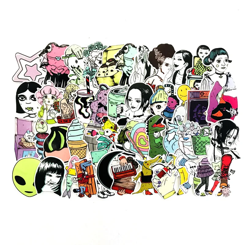 50 шт. водонепроницаемые наклейки на ноутбук мотоцикл чемодан сноуборд