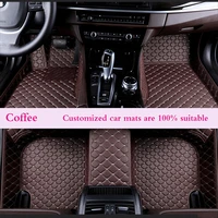 leather anti dirty beautiful car soft leather foot pad ds ds3 ds4 ds4s ds5 ds6 car accessories car styling custom foot mats carp