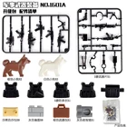 Блокировка военного спецназа, набор пистолетов, городская полиция, солдаты, строительные блоки, Вторая мировая война, армейские аксессуары, MOC, игрушечные военные блоки