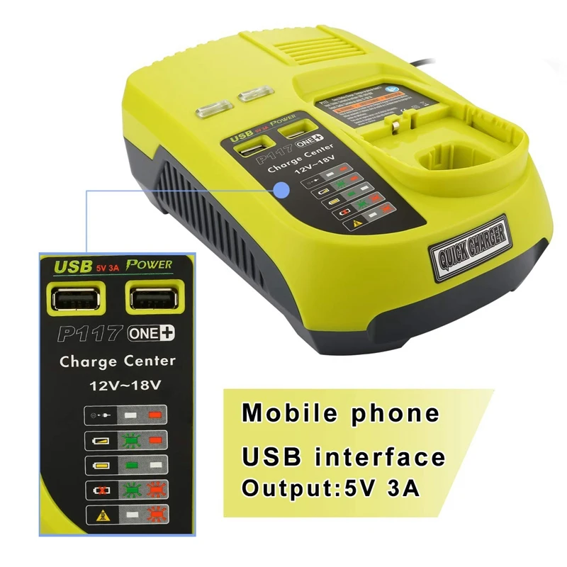 3A 12V 14 4 V 18V для Ryobi P117 аккумуляторная батарея зарядное устройство Аккумуляторный
