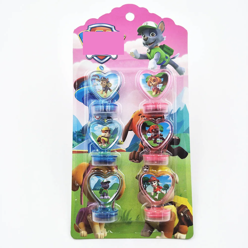 stamps 6pc per set Из мультфильма «Щенячий патруль» для дня рождения украшения, товары для вечеринки для маленьких мальчиков посуда скатерть тарелки чашки баннеры подарки с рисунками из мультфильма «Щенячий патруль» Детские сувениры - Цвет: stamps 6pc per set