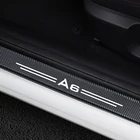 Наклейки на порог автомобильной двери, наклейки против царапин для Audi A6 C6 C5 C7 4F, Накладка на порог автомобиля, аксессуары из углеродного волокна 4D