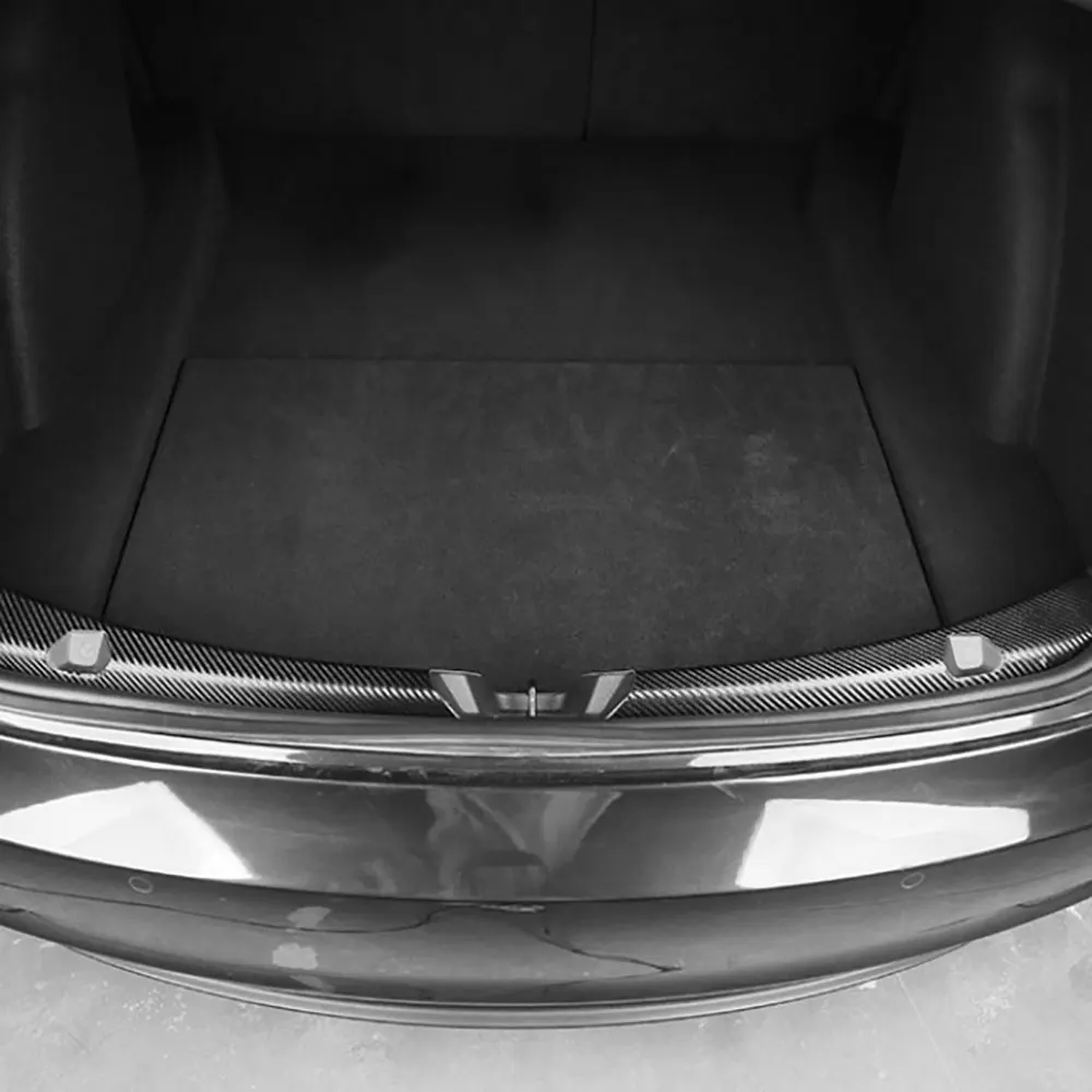 Для Tesla Model 3 17-21 углеродное волокно кожа внутренняя защита заднего бампера