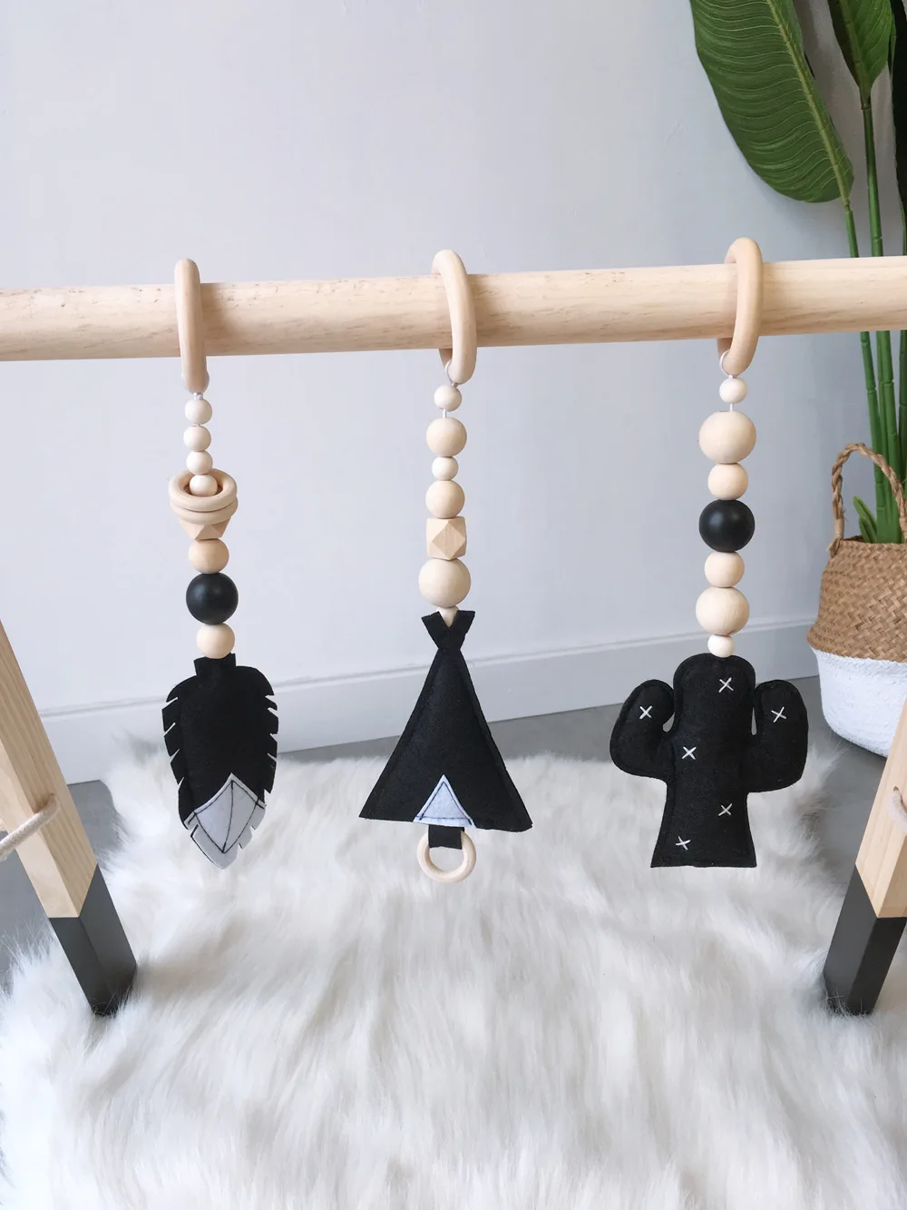 Скандинавская деревянная гирлянда из бисера детский Декор сенсорные игрушки с