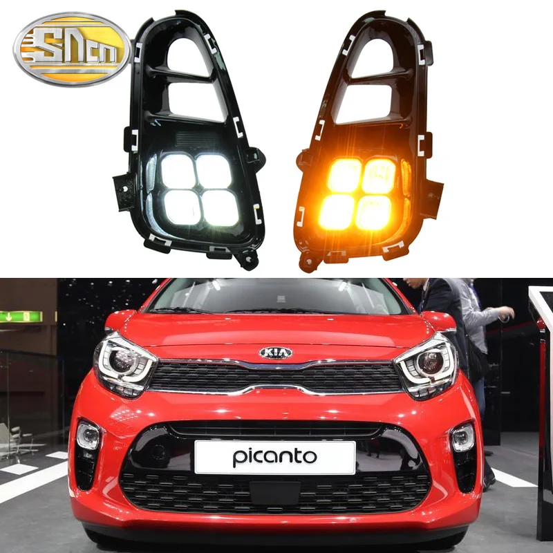 

2Pcs For Kia Picanto 2017 2018 2019 2020 LED Fog Lights DRL LED headlight Daytime Running Light Front Bumper Lamp Assembly
