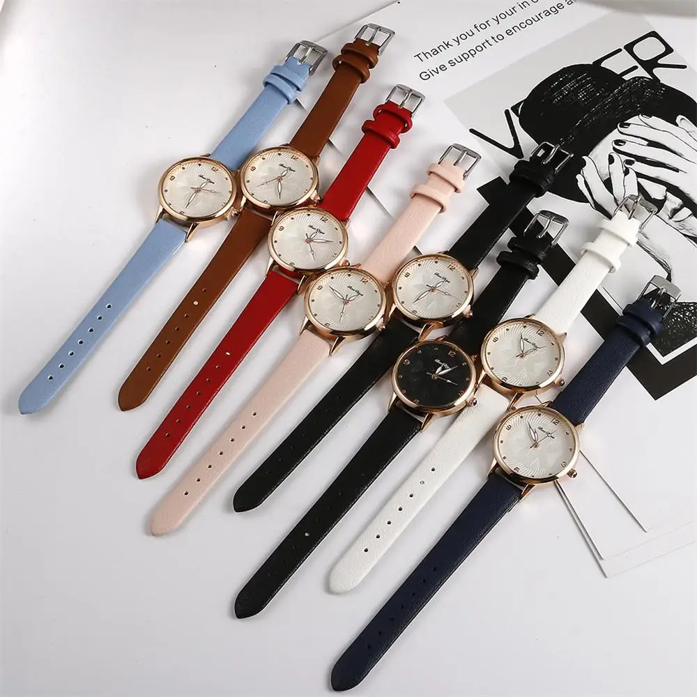 

Women Fashion Brown Watch Quartz Leather Ladies Wristwatches 2020 Elegant Brand Flower Number Dial Woman Clock Montre Femme