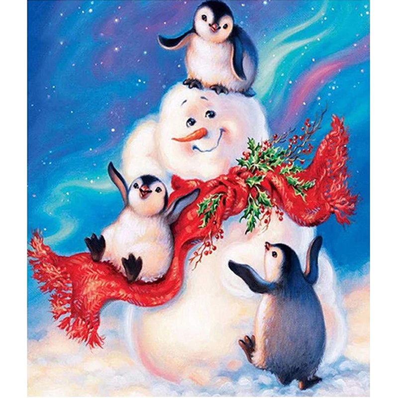 

LaoJieYuan Diamond Mosaic Snowman DIY Diamond Painting Cartoon Christmas Gifts Square Drill Christmas Picture Of Rhinestone
