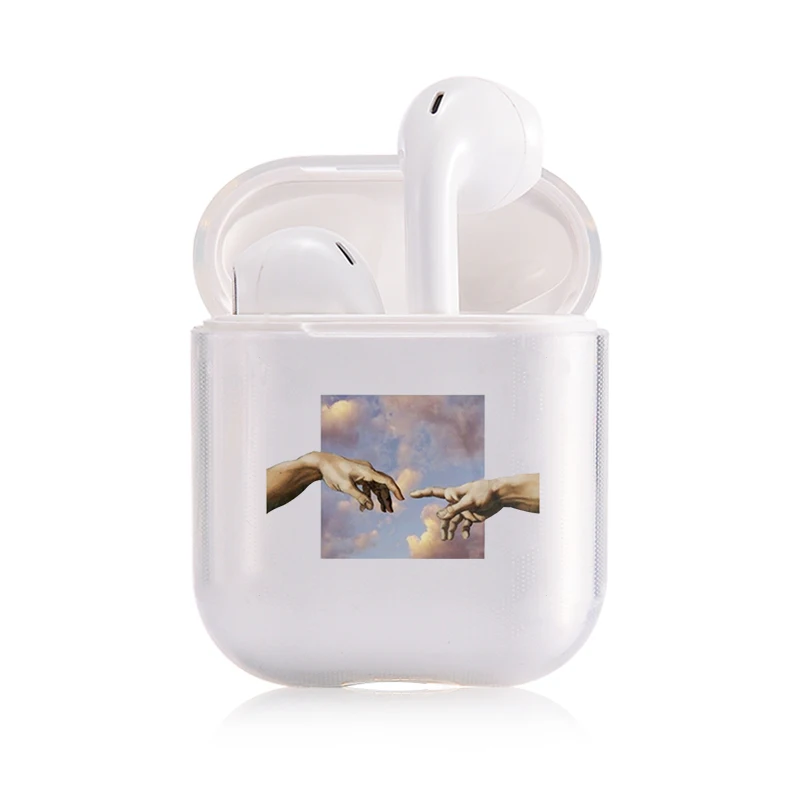 Clear Case For Airpods Art Transparent Case For AirPods 1/2 Case Hard PC Protective Cover Wireless Earphone Case - Цвет: pods111
