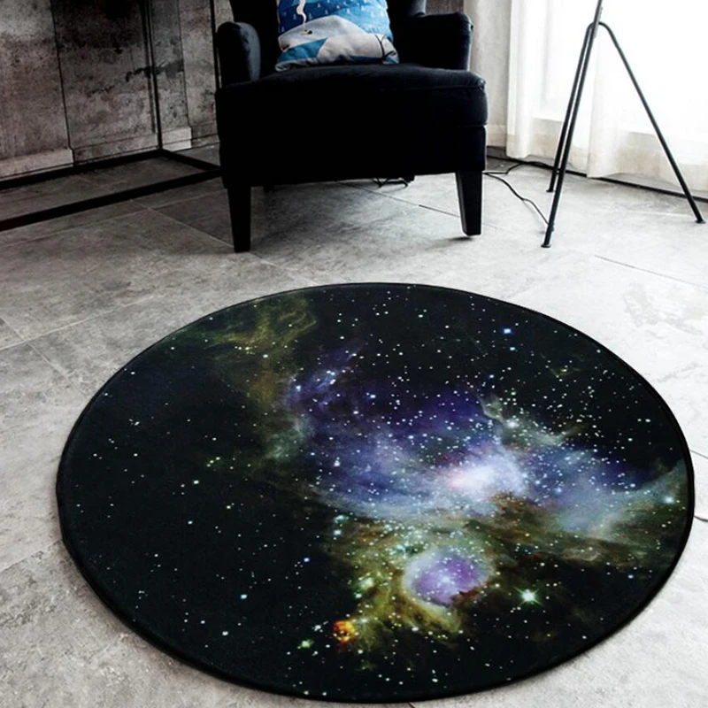 Космический коврик для Галактики круглый ковер спальни гостиной нескользящий