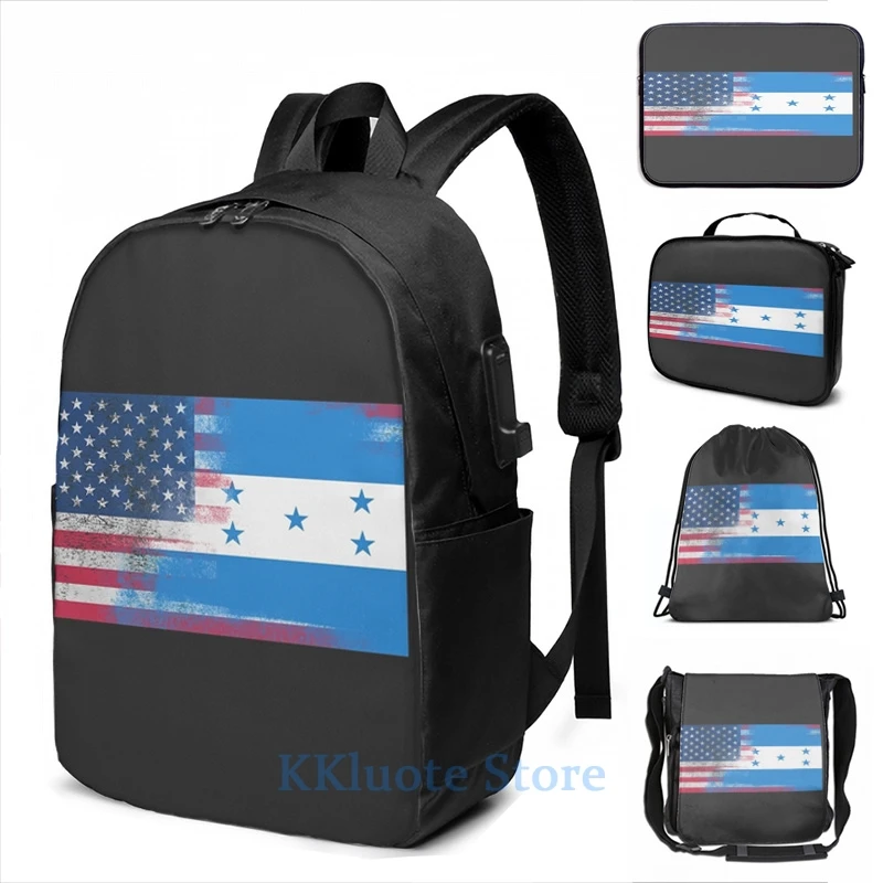 Забавный рюкзак с графическим принтом гондурасский Американский половина флаг