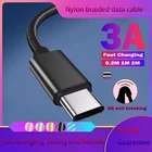 USB C зарядный кабель 2 метра Usb нейлоновый кабель для передачи данных Быстрая Зарядка Тип C для Samsung Galaxy Note 10 Plus M30s M02s Oneplus 7 8 Pro