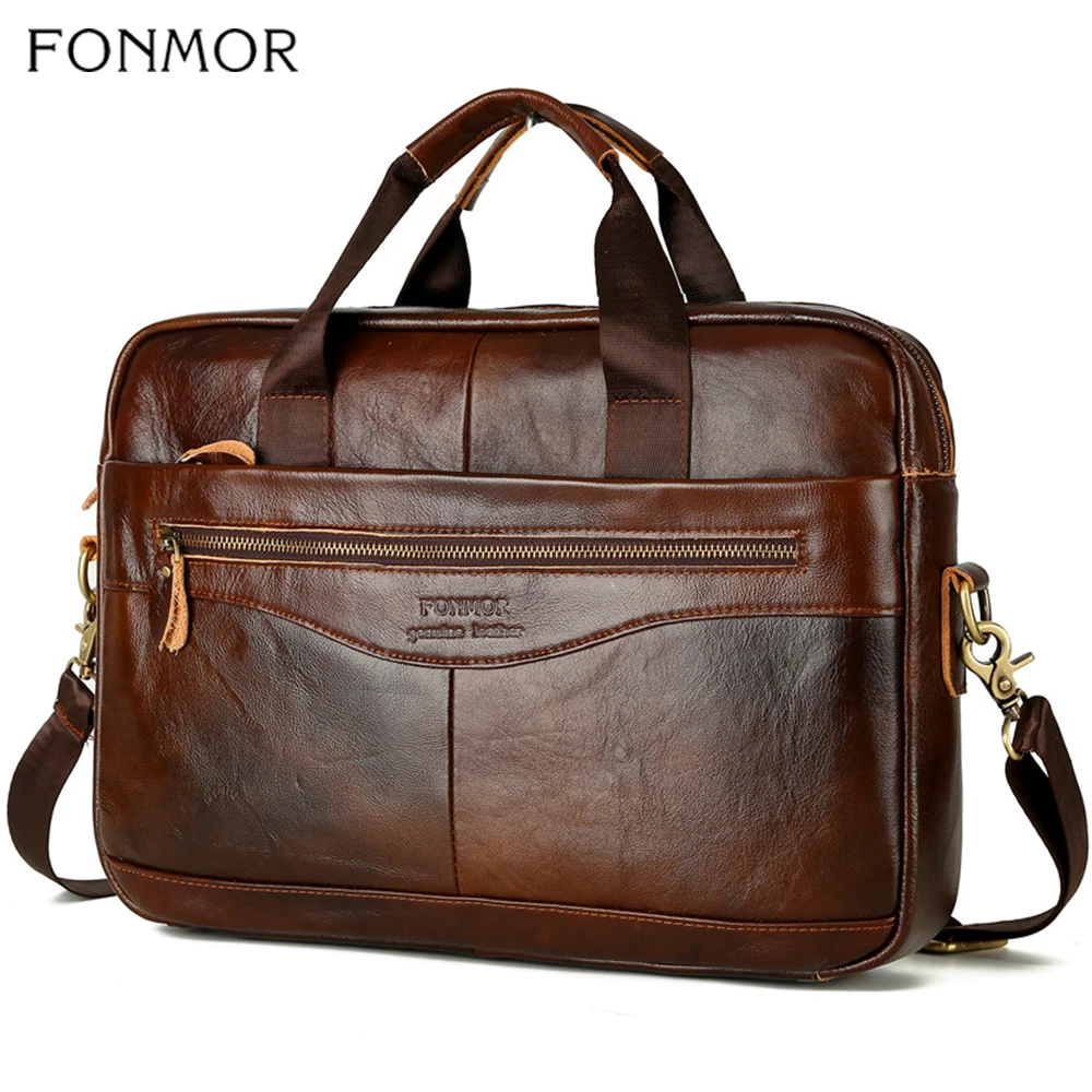 Fonmor мужской портфель сумка для ноутбука через плечо сумки коричневые дорожные из