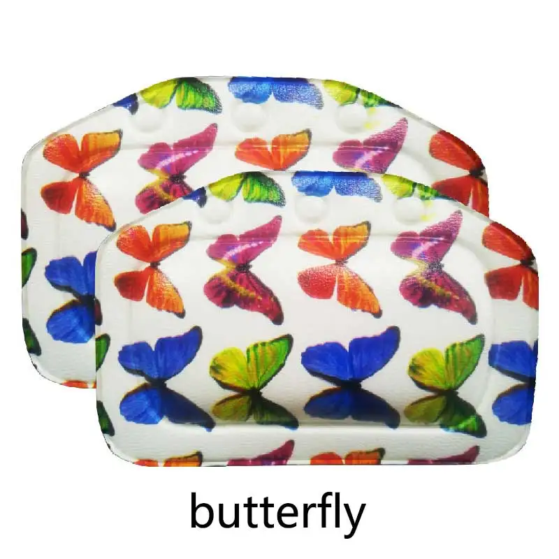 butterfly ПВХ пена аксессуары для ванной комнаты спа подушки для ванны подушка для ванны 1 шт. Водонепроницаемая губчатая подушка для головы Ванна подголовник Ванна Подушка - Цвет: butterfly