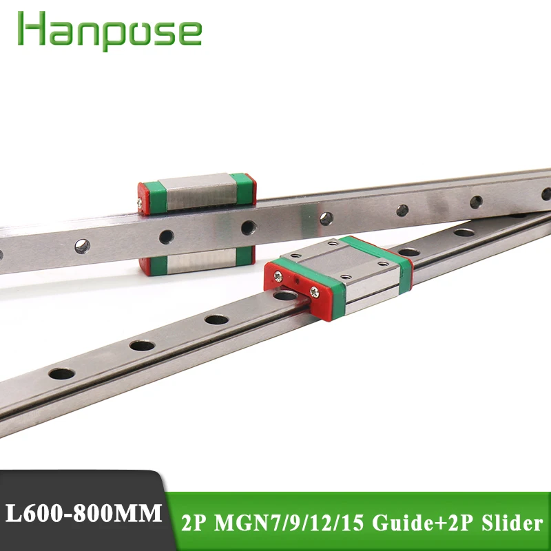 

2PC MGN7 MGN9 linear with 2PC MGN Slider MGN9C MGN9H MGN12C MGN12H Linear Rail Guide for Ball screw module accessories