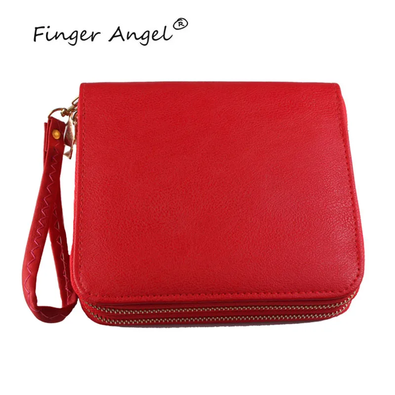 Finger Angel 192 слотов 6 цветов пластины для штамповки ногтей двойная молния Чехлы для ногтей трафарет держатель маникюрный шаблон Oragnizer